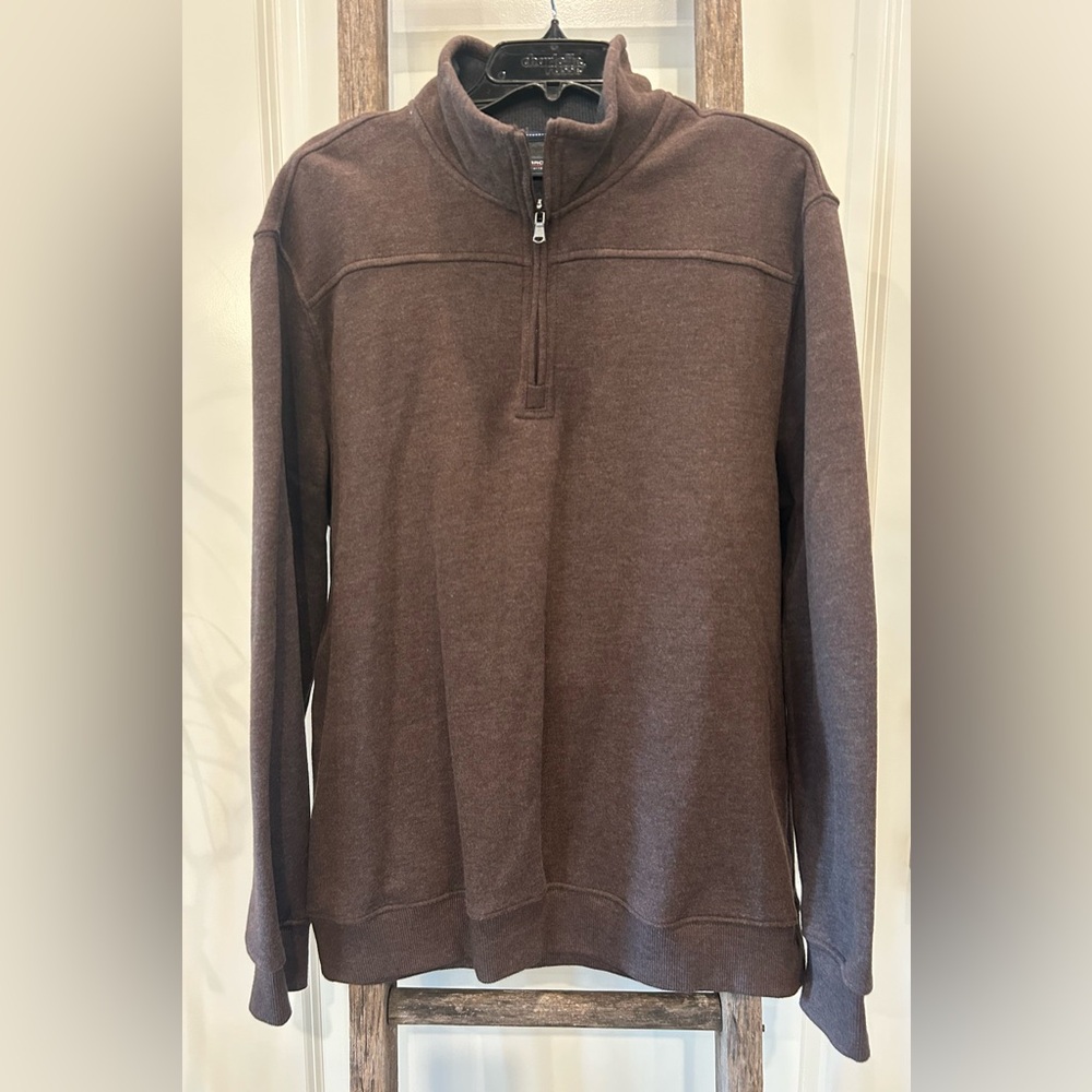 Arrow Men's Chocolate Brown Zip-Up Sweater size L
